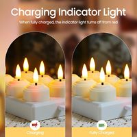 Bougies LED sans flamme rechargeables avec télécommande et minuterie, conformes CE ROHS FCC, avec base de charge pour la décoration intérieure et les détaillants
