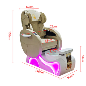 Sillón de Pedicura Eléctrico de Lujo sin Tuberías con Hidromasaje, Luz Ambiental y Vaporizador para Salón de Uñas - Product Image 3