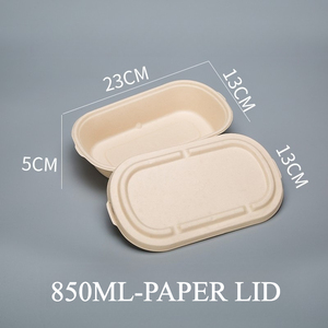 Kotak Makanan 850ml Ramah Lingkungan, Sekali Pakai, Biodegradable, Terbuat dari Bahan Daur Ulang, Wadah Salad dari Kertas Kraft, Kotak Makan Siang Sushi - Product Image 4