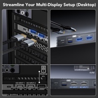 Nouveautés SYONG Commutateurs KVM HDMI 2.1 8K 60Hz 4x1, 8K60Hz 4K120Hz, Commutateur à touche rapide, Commutateur KVM USB3.0 2 ports double moniteur