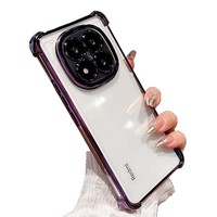 Étui de téléphone portable transparent en TPU souple antichoc avec côtés électro-plaqués de couleur pour Redmi Note 15 14 13 Pro 15C 14C 13C