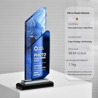 Nouveau trophée personnalisé en métal à double couche, imprimé en couleur, incrusté de cristaux, pour récompense personnelle, souvenir
