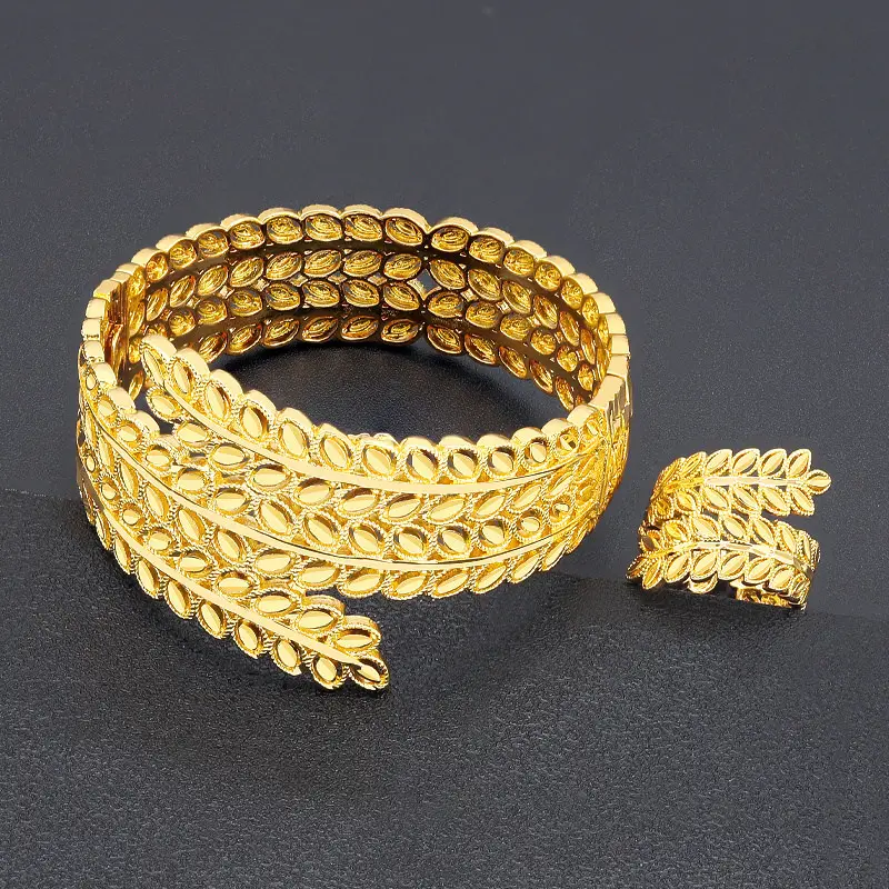 Jxx Factory Supply New Arrival Bangle Ring Sets Jewelry Luxury Jewelry Sets 24K Gold Plated Jewelries Set Wholesale