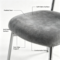 Chaises de salle à manger en velours modernes pour la décoration intérieure, chaises de restaurant et de maison en métal, vente en gros