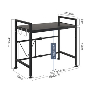 Su e giù per il Design di regolazione telescopica sinistra e destra cucina cremagliera forno a microonde impilabile e retrattile ripiano di stoccaggio - Product Image 2