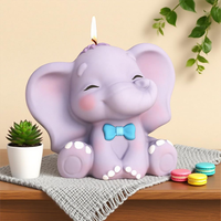 Moule en silicone 3D mignon en forme d'éléphant pour bougie aromatique, plâtre décoratif en forme d'éléphant, facile à démouler et réutilisable, marque Yaolan