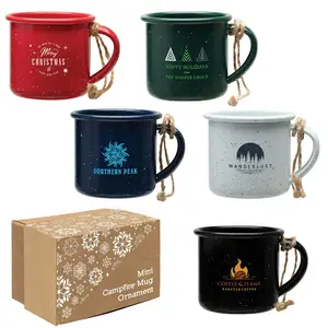 OEM wholesale custom bulk logo printing travel outdoor metal steel camping tin tea milk coffee enamel mugs