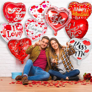 18Inch Tùy Chỉnh Hình Trái Tim Lá Bóng Bay Valentine Của Ngày Kỷ Niệm Tôi Yêu Bạn In Ấn Globos Ballons Đảng Trang Trí - Product Image 6