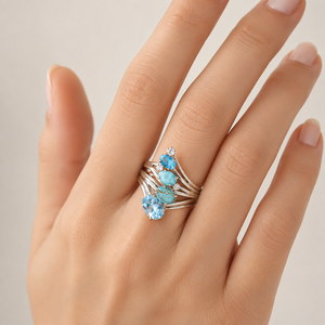 Anello a Forma di Onda Colorato, Anello di Tendenza per Donne, Design Elegante, Accessorio per Dito, Stile Unico - Product Image 2