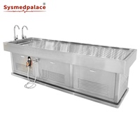 Table d'autopsie médico-légale avec dessus en acier inoxydable et conception inclinable d'évier pour morgue