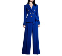 Vente chaude d'usine ensembles de bureau pour femmes noir conception formelle à manches longues costume manteaux pantalon de publicité d'affaires