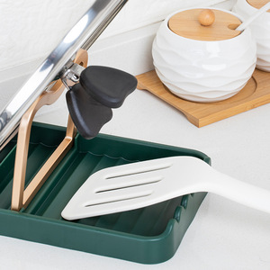 Pot Lid Rack Countertop Storage Shelf Plastic Spoon Rest Multi Functional Kitchen Organizer for Utensils - Product Image 2