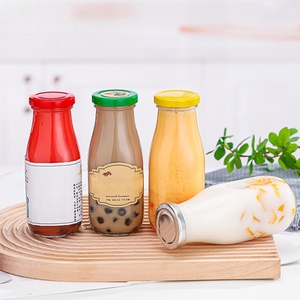 ขวดนมโยเกิร์ตพร้อมฝาเหล็กสำหรับเครื่องดื่มทำจากแก้วขนาด200มล. 250มล. 300มล. ฉลากตามสั่ง - Product Image 2