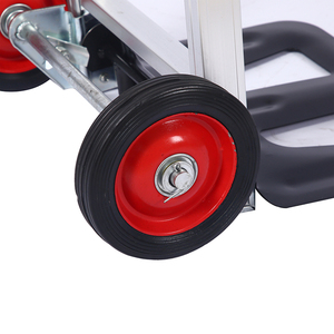 JK <b>Folding</b> Aluminium Frame Hand <b>Cart</b> Dolly OEM Lightweight 2 Wheel Platform Trolley Powder Coated Handle Silver/Green Industrial - Product Image 6