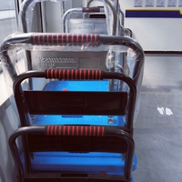 Chariot de manutention de documents de bureau pliable à quatre roues, robuste, bleu, capacité de charge 200 kg, avec roues de 5 pouces – Meilleure vente