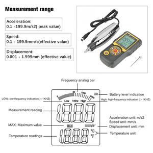 Analisador de Vibração Portátil Ht-1201 com LCD, Medidor de Vibração, Testador de Vibração 0.1-199.9m/s - Product Image 3
