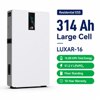 Batterie de secours domestique 16 kWh 51,2 V 314 Ah LUXAR-16 156 mm Ultra Mince LFP avec communication CAN compatible avec les onduleurs SMA/Solis/Goodwe