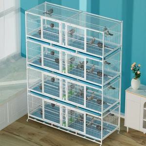 4 Tiers 8 Compartments Metal Pigeon Breeding Cage Stackable Bird Aviary Cage With Pull Out Tray Wheels For Pigeon Parrot Canary - Product Image 6