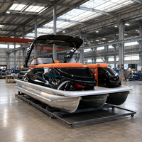 Bateau ponton de luxe confortable et durable pour la pêche sportive, grande capacité, sièges de luxe, système audio pour les excursions en groupe et les rassemblements