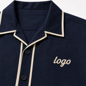 Camiseta Retro Personalizada para Equipo de Boliche, Diseño Gráfico de Pistas Ficticias, Manga Corta, Uniforme de Liga con Botones, Logotipo Bordado OEM, Polo - Product Image 2