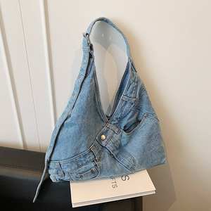 Bolso de hombro retro coreano para mujer, bolso cruzado, bolso de hombro de mezclilla moderno para todos. - Product Image 1