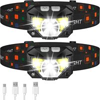 Lampu Kepala LED Super Terang Tahan Air IPX4, Dapat Diisi Ulang, untuk Berkemah, Mendaki, Memancing