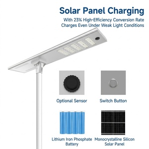 <span class=keywords><strong>Lampe</strong></span> solaire de sécurité extérieure haute puissance en silicium polycristallin à charge 50 % plus rapide, OEM ODM, pour projets routiers - Product Image 3