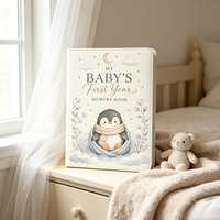 Livre de souvenirs personnalisé pour bébé, journal de la première année, carnet de souvenirs, cadeau de naissance