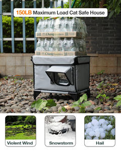 Unzerstörbares beheiztes Katzen haus für den Außenbereich Wasserdichter, sicherer Katzen schutz im Freien mit Heizung für Katze - Product Image 4