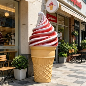 Statue géante fantaisiste moderne en résine pour la décoration extérieure de glacier, mascotte alimentaire pour l'entrée de <span class=keywords><strong>café</strong></span> ou le hall - Product Image 1
