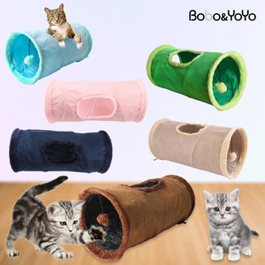 ของเล่นอุโมงค์แมวแบบพับได้ ผ้าคล้ายหนังกลับ ของเล่นแมวแบบใหม่ขายส่ง ของเล่นแมวในบ้านแบบอินเทอร์แอคทีฟ - Product Image 1