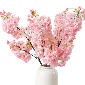 Hot Selling Good Quality Silk Big Stick Cherry Blossom Flowers Artificial