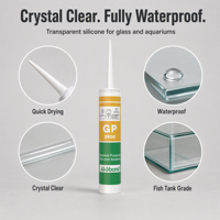 JOOBOND ISO9001 Mastic silicone adhésif à séchage rapide, étanche et transparent pour aquarium