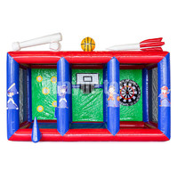 Centre de jeu sportif gonflable amusant 2.8*5.3*3.8m combiner avec le basket-ball de baseball et les fléchettes pour la compétition par équipe et la fête