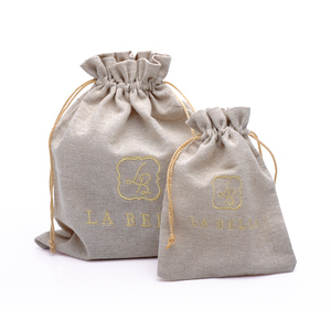 Custom <b>White</b> Burlap Sack Linen Jute Yarn Jewelry Gift Drawstring Envelope Pouches for Luxury Stone Jewellery <b>Small</b> Packaging <b>Bag</b> - Product Image 1