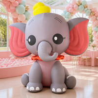 Éléphant gonflable géant mignon avec nœud pour la décoration de fêtes d'enfants, événements commerciaux, présentoirs et spectacles