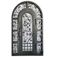 Reja de Hierro Ornamental para Ventanas y Puertas, Diseño Decorativo de Hierro Forjado, Puerta Individual de Seguridad Metálica para Entrada Principal