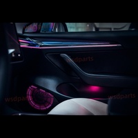 Lampe d'ambiance LED gravée au laser pour Tesla Model 3 2021-2023/Model Y 2021-2024, lampe de dossier, lampe de selle, cache-tweeter (RHD/LHD)