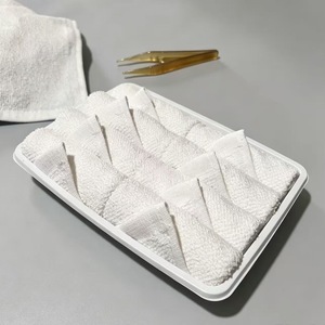 Toalla de algodón de rizo desechable de un solo uso para avión, toalla tejida desechable para bandeja de Oshibory de fábrica - Product Image 2