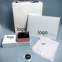 Boîte à bijoux de luxe avec logo personnalisé et sacs en papier, boîte pour bracelet, collier, bague, emballage haut de gamme, boîte pour ensemble de bijoux, vente en gros