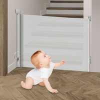 Barrière de sécurité pour bébé réglable, à ouverture à une main, large, extensible, rétractable, en maille, avec verrouillage automatique, certifiée ASTM/EN1930:2011