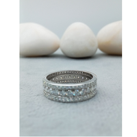 Bague de fiançailles classique en or blanc 14 carats rempli, diamant de laboratoire taille brillant VVS, alliance éternelle tendance