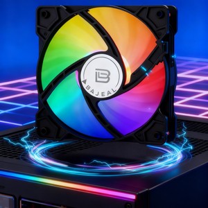 พัดลมเคสคอมพิวเตอร์ BAJEAL ขนาด 120 มม. RGB LED 4 พิน พัดลมระบายความร้อนแบบเงียบ - Product Image 1