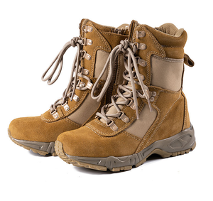 Botas TSB10 Personalizadas de Cuero Vacuno Marrón y Gamuza, Botas de Desierto para Campamento y Entrenamiento, Botas Tácticas para Deportes al Aire Libre - Product Image 2