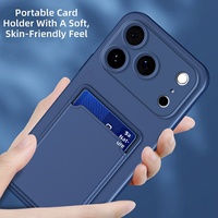 Étui de téléphone élégant en silicone souple pour cartes de crédit, compatible iPhone 11 12 13 Mini 14 15 16 17 Pro Max A16 A17 S26 Ultra, coque couleur bonbon