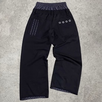 Pantalon de survêtement Y2K personnalisé épais à double ceinture, motif écossais, œillets métalliques, coupe ample et large pour homme, style streetwear vintage