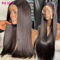 Perruque Lace Frontale 13X6 en Cheveux Humains Naturels Péruviens Pré-Pluckée, Lisse, Sans Colle, avec Dentelle HD et Cheveux de Bébé, Cheveux Remy