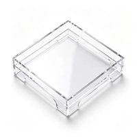 Présentoir carré moderne en acrylique transparent écologique SEO CORE pour service à thé avec plateau de rangement et support pour théière