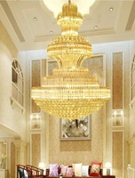 Lustres modernes en or à LED de luxe pour hôtel, grands lustres en cristal K9, luminaire suspendu islamique pour banquet et hôtel