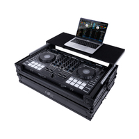 Flight case 14U PA DJ Rack/Road ATA Case avec plateau de mixage incliné 11U, profondeur de rack de 20 pouces, table de travail DJ et roulettes, 14 emplacements